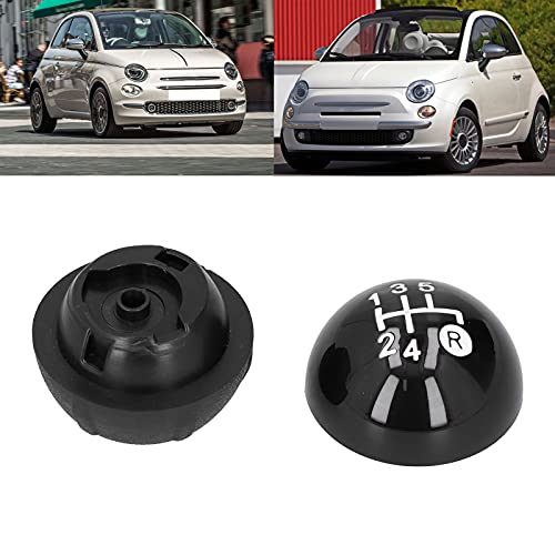 Gear Shift, Gear Shift Shifter Knob with Decorative Cover Replacement Kit Fit for 500 500C 2007?2018 LHD RHD Shift Lever Trim 5 Speed