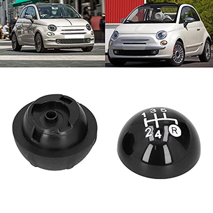 Gear Shift, Gear Shift Shifter Knob with Decorative Cover Replacement Kit Fit for 500 500C 2007?2018 LHD RHD Shift Lever Trim 5 Speed