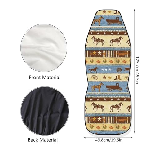 Car Seat Covers 2 Pcs Front Seats Only Interior Covers Fashion Auto Interior for Car Sedan Auto Truck SUV Easy to Install（Aztec Cowboy Print 83） - color: Aztec Cowboy Print 83