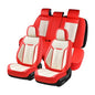 Coverado Car Seat Covers Full Set, Front and Rear Seat Covers, 5 Seats Leather Seat Covers for Cars, Waterproof Car Seat Protectors, Automotive Seat Cushions, Universal Fit for Most Cars, Red&White