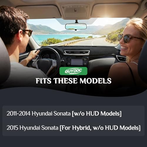 Dash Cover, Anti-Glare, Sun Protection, Dustproof, UV-Proof, Dashboard Covers, Interior Car Accessorie Fit for 2011-2014 Hy-undai Sonata, 2015 Hybrid (W/o HUD Models), Black - color: Black, size: Fit for 2011-2015 Hy-undai Sonata