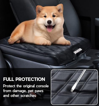 Sinvanho Center Console Cover for 2013-2018 Ram 1500 & 2013-2024 Dodge Ram 2500/3500/1500 Classic Model, PU Leather Armrest Cover Middle Console Cover Accessories with Hidden Pockets, Jump Seat Only - color: Jump Seat Ram 2013+ (Hidden Pocket)