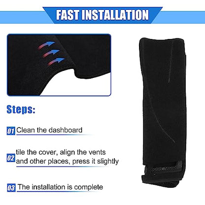 Car Dashboard Cover Compatible for Nissan Versa 2012-2018, Protective Polyester Black Center Console Interior Trim Dash Cover Mat Pad