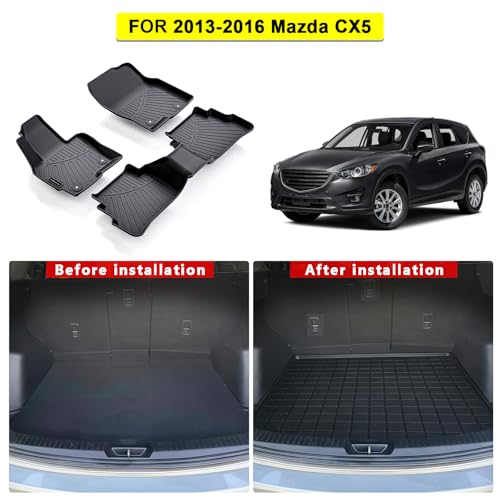 TPE Floor Mats for Mazda CX5 2013-2016 All Weather Car Floor Liners Fit Mazda CX5 2013-2016 Accessories Black - size: 2013-16|For Mazda CX5|1st&2nd