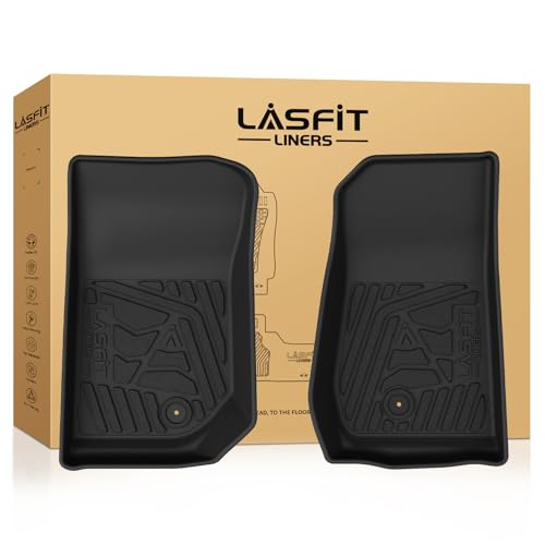 LASFIT Front Floor Mats for Jeep Wrangler JK 2007-2013 2 Doors & 4 Doors All Weather TPE Custom Fit Car Mats Floor Liners 1st Row, Black - style: Wrangler 2007-2013 Front Floor Mats