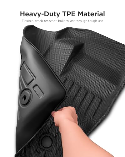 Car Floor Mats for Ford Transit Connect: 2014-2021 Front Row Mats, Only Fit Vinyl Floor and Floor Posts, All Weather Floor Liners for Connect Van Accesories, Heavy-Duty Anti-Slip Black TPE Carpets