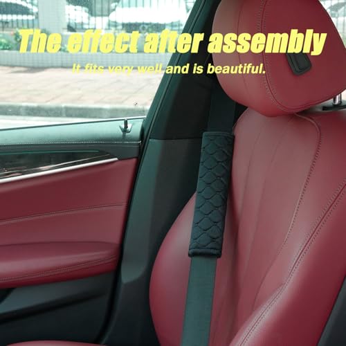 WJS 2 Pack Soft Auto Seat Belt Cover Seatbelt Shoulder Pad for a More Comfortable Driving Compatible with All Cars and Backpack (Gray) - color: Gray