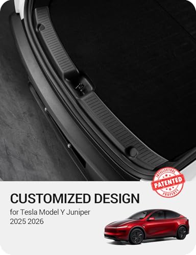 BASENOR Rear Bumper Guard for 2025 2026 Tesla Model Y Juniper, Full Edge Coverage TPE Trunk Sill Protector, Anti-Scratch Shield for Dogs & Cargo Model Y Juniper (Premium & Performance) OEM Look - size: 2025 2026 Model Y Juniper