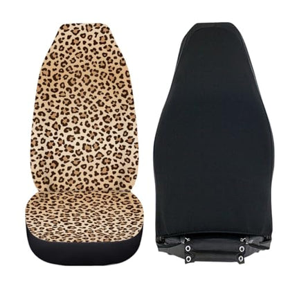 Pehede Car Seat Cover Leopard Front for Cars, Easy to Install Cover Set, Accessories Auto Trucks Van SUV,2 Packs - color: Multi19