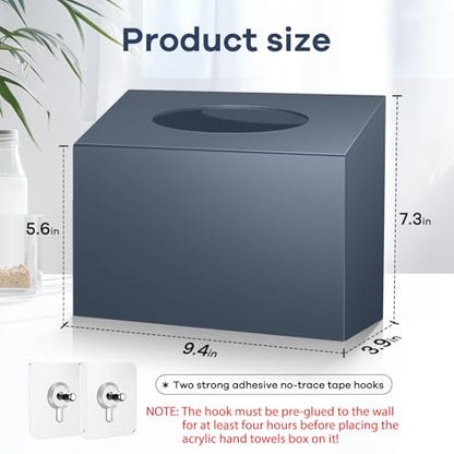 Acrylic Hand Towel Box Cover Compatible with Kleenex Disposable Hand Towels Wall-Mounted Paper Towel Dispenser Suitable for Tabletop, Bathroom, Car, and Office Use Valentine's Day Gifts (Grey) - color: Grey