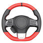 MEWANT Hand-Sewing DIY Red Glossy Carbon Fiber + Black Microfiber Leather Car Steering Wheel Cover for Subaru WRX (STI) 2015-2019 / Levorg 2015-2019/ WRX Steering Wheel Cover Accessories - color: style-19：Red Glossy Carbon Fiber+Black PU Leather