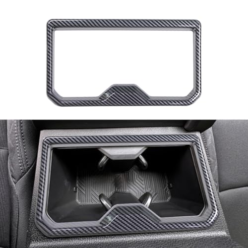 INTGET Front Cup Holder Panel Cover for 2024 2025 2026 Toyota Tacoma Accessories/2025 2026 4Runner ABS Plastic Interior for Tacoma SR/SR5/TRD PreRunner/Sport/Off-Road (Carbon Fiber, Front Cup Holder) - size: Front Cup Holder Panel Cover