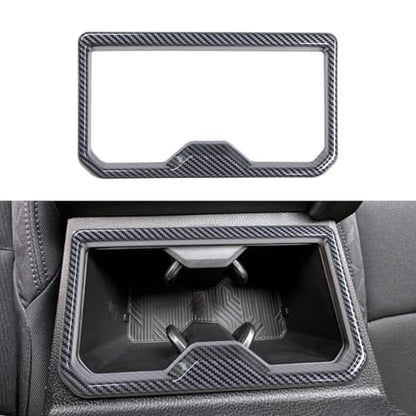 INTGET Front Cup Holder Panel Cover for 2024 2025 2026 Toyota Tacoma Accessories/2025 2026 4Runner ABS Plastic Interior for Tacoma SR/SR5/TRD PreRunner/Sport/Off-Road (Carbon Fiber, Front Cup Holder) - size: Front Cup Holder Panel Cover
