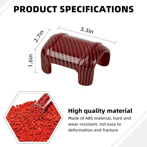 Gear Shift Knob Cover Stick Shifter Cap Cover Compatible with Ford F150 2021-2024+(Red Carbon Fiber) - color: Red Carbon Fiber