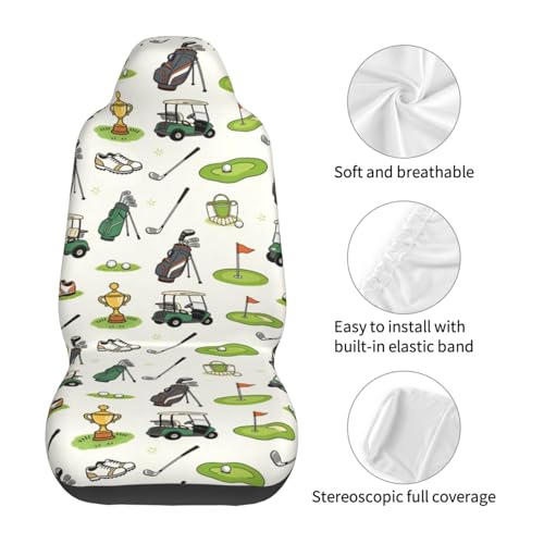 Golf Front Seat Covers 2 Pack, Vehicle Seat Protector Car Mat Covers, Fit Most Bucket Seats - color: Golf