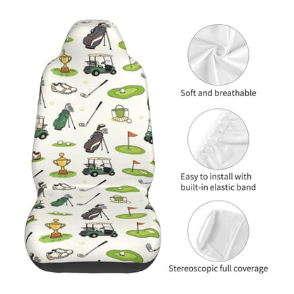 Golf Front Seat Covers 2 Pack, Vehicle Seat Protector Car Mat Covers, Fit Most Bucket Seats - color: Golf