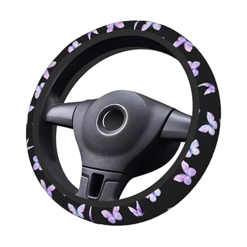 Purple Butterfly Car Steering Wheel Cover Non-Slip - color: Purple Butterfly