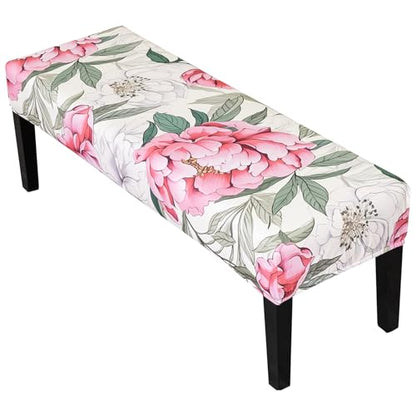 FUANGUI Floral Bench Cover,Stretch Dining Bench Cover for bedrooms, Living Rooms, Kitchens, Protector Chair Bench Piano Bench Seat Covers Stool Slipcover Removable, Washable - 04 - color: 04