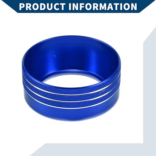 AC Air Conditioner Gear Shift Headlight Media Control Switch Knob Cover for Dodge for RAM 13-17 / Interior Trim/Stylish Aluminum Alloy / 5 Pcs Blue - color: Blue