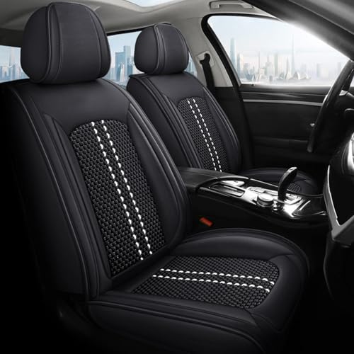 SecosAutoparts 5-Seat Car Seat Cover Full Set,Waterproof Leather Seat Covers Protector Universal Fit Most Cars Black Fit for Toyota Camry Fit for Hyundai Fit for Mercedes Benz Fit for Infiniti - color: Black