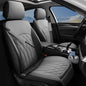 BEITK 2 Pack Leather Front Car Seat Covers, Universal Sideless Car Seat Protectors with Storage Pocket and Seat Belt Pads, Waterproof Automotive Seat Cover for Cars Trucks SUV(Grey) - color: front pair gray