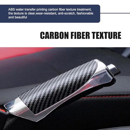 Car Handbrake Cover, Sporty Parking Handbrake Decorative Sleeve, Anti-scratch Non-slip Grip Protective Cover, Self-adhesive Interior Accessory for Most Cars (Carbon Fiber Black)