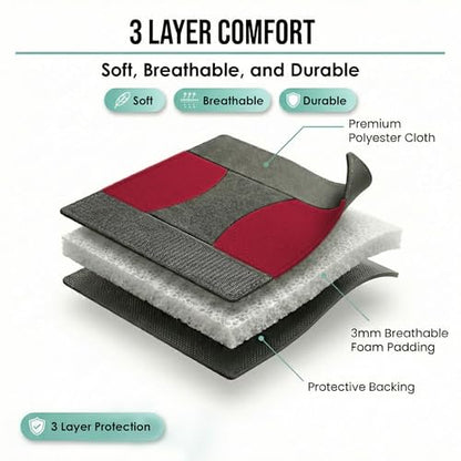 FH Group Bright Flat Cloth Full Set Car Seat Covers, Burgundy/Black- Fit Most Car, Truck, SUV, or Van - color: Burgundy