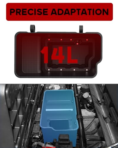 Under Seat Storage Box for 2009-2026 Kawasaki Mule 4000 4010 Accessories, 14L Waterproof Durable PP Passenger Side Tool Storage Bin Organizer Box