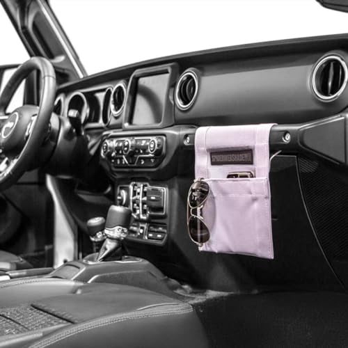SPIDERWEBSHADE Grab Bag - Front Passenger Seat Grab Bar Multi-Purpose Storage Organizer Bag - For Jeep Wrangler CJ YJ JK JL JKU JLU Gladiator - MADE IN AMERICA - Travel Essentials Holder - (Grey) - color: Gray