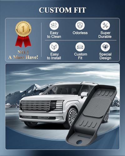 BIBIBO for 2026 Palisade Silicone Charging Mats 2026 Hyundai Palisade (SE, SEL, SEL Convenience, SEL Premium, XRT Pro, Limited, Calligraphy) Center Console Insert Wireless Charging Mats - color: Black-Charging Mat
