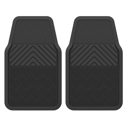 ClimaTex Heavy Duty Car, Truck, Van, and SUV Automotive Floor Mat for Floor Protection, Weatherproof Deep Channel No-Slip Front and Back Seat Liner Mats, 3 Piece Set, Black - color: Black, style: 3-Piece Set