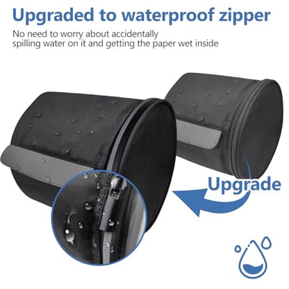 Hanging Toilet Paper Holder Waterproof Tissue Holder Cat Proof Roll Paper Case Cover Portable and Foldable Roll Storage Bag with Adjustable Strap for Wall Car Camping Tent Home Office Black - color: Black