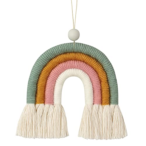 BOHO GARDEN Macrame Bohemian Rainbow Charm - Essential Oil Diffuser for Cars, Baby Nursery, Children’s Bedroom & Home Decor - Decorative Hanging Air Freshener & Accessories - Spring - color: Spring