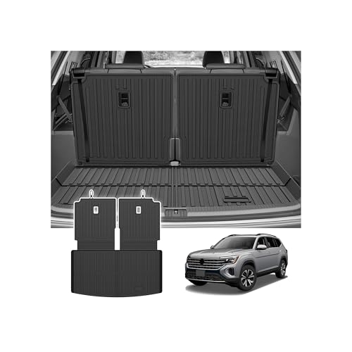 Cargo Liner for VW Volkswagen Atlas 2018-2025 2026 (Not for Cross Sport), All Weather Cargo Mats for Atlas Accessories, Heavy Duty TPE Trunk Mat, Car Accessories - size: 10)VW Atlas 18-26