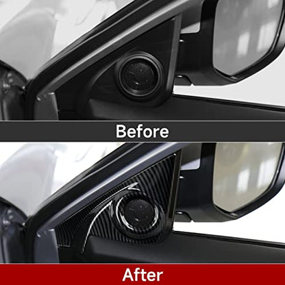 Car A Pillar Speaker Cover Decals for Honda Civic 2016 2017 2018 2019 2020 2021 10th Gen Accessories ABS Carbon Fiber Interior Stickers - color: A Pillar Speaker Cover