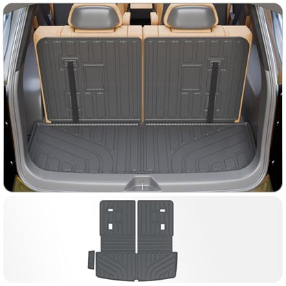 Cargo Mat Compatible with 2017-2023 GMC Acadia 6&7 Seats Cargo Liner Trunk Mat Trunk Liner TPE All Weather Back Seat Cover Protector 2022 Acadia Accessories (Trunk Mat with Backrest Mat) - style: For GMC Acadia | 2017-2023