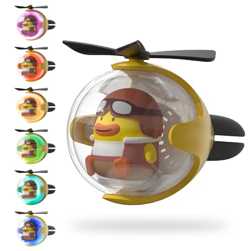 Yellow Duck Car Air Freshener with 6-Color Auto Light Up & 4 Scented Replacements Tablets – Light Scent, Decorative Auto Accessories, Cute Mother's Day and Father's Day Small Gift - color: A Yellow Duck