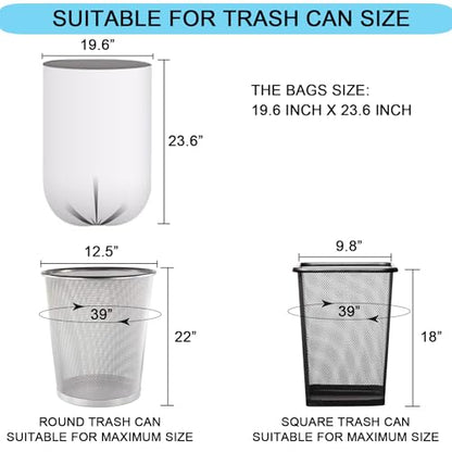 SOSOHOME 6 Gallon Trash Bags, Small Garbage Bags, Fits 5-6 Gallon Bins, Clear Wastebasket Trash Liners, 75 Counts - size: 25 Count (Pack of 3)