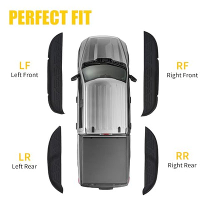 Car Door Anti Kick Pads Compatible with 2021-2025 Ford F150 SuperCrew Side Door Protective Cover Front & Rear TPE Inner Anti-Kick Panel Sticker Trim Protector 4PCS for 2024 F-150 Accessories