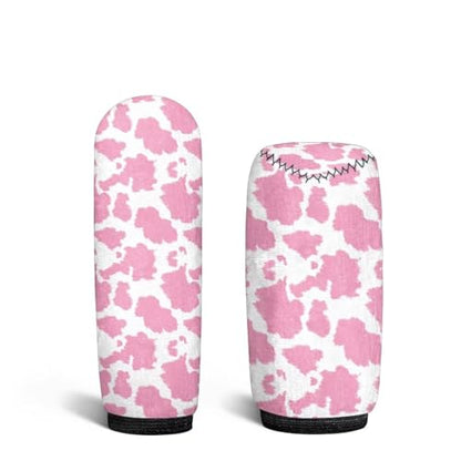 Pink Cow Print Car Gear Shift Knob Cover Set of 2, Non-Slip Handbrake Cover and Elastic Gear Shift Knob Cover Protector for Car SUV Protector - color: Pink Cow Print