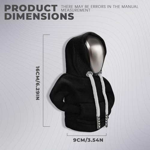 Gear Shift Hoodie, Gear Shift Cover, Fashionable Hoodie Automotive Gear Shift Knob Protector, Car Accessories Mini Sweater Gear Shift Knob Cover for Car Gear Shift Levers (Black) - color: Black