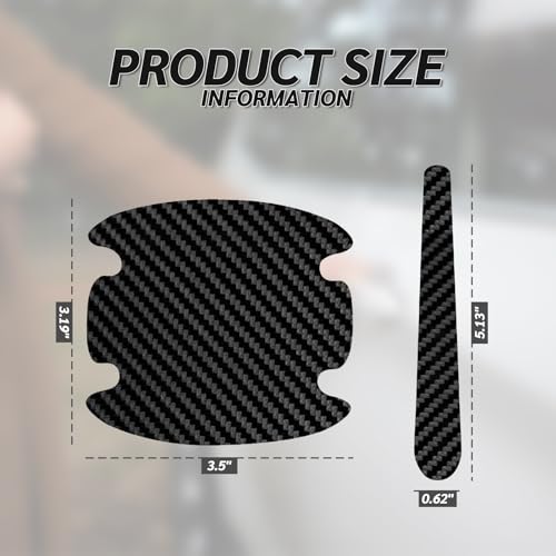 8PCS Carbon Fiber Car Door Handle Scratch Protectors, Universal Paint Guard Sticker for Door Handle Bowl, Fits Most Cars, Trucks, SUVs (Black)