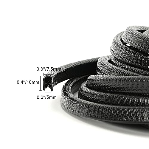 16.4ft (5m) Car Door Edge Guards Black – Rubber, No Glue, U-Shaped, Built-in Metal Clips, Fits Most Vehicles, Fade-Resistant, Scratch- and Chip-Resistant – Reduces Dings in Parking Lots - color: black, size: 16-2/5Ft