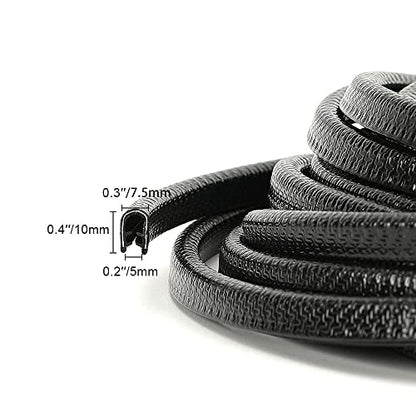 16.4ft (5m) Car Door Edge Guards Black – Rubber, No Glue, U-Shaped, Built-in Metal Clips, Fits Most Vehicles, Fade-Resistant, Scratch- and Chip-Resistant – Reduces Dings in Parking Lots - color: black, size: 16-2/5Ft