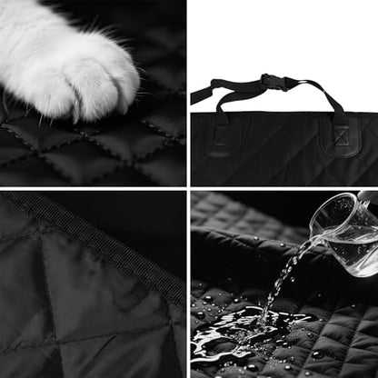 O SHI CAR Car Seat Cover for Dogs SUV Cargo Liner, Waterproof Pet Cargo Cover Dog Seat Mat for Sedans Vans with Bumper Flap Protector, Non-Slip, Large Size Universal Fit, Black