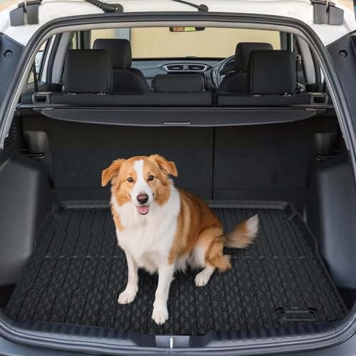 KUST Trunk Cargo Mat for Honda CR-V 2017-2022 (Upper Deck Position) (No Hybrid), All Weather Rear Cargo Liner for CRV Accessories Car Mat Cover TPE Rubber Raised Edge - style: CR-V 2017-2022 │ Trunk Mat