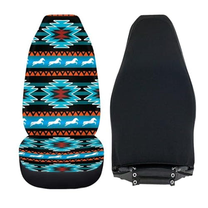 Aztec Tribe Automotive Seat Cover for Only Front Seat Soft Stretch Car Seat Cushion Cover Fit for Sedans Vehicle SUV Trucks Easy to Install - color: Aztec Tribe