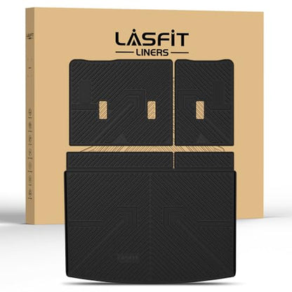 LASFIT Trunk Mat with 3rd Row Backrest Mat 2021-2026 for Chevrolet Chevy Suburban/GMC Yukon XL (Only Yukon XL, Not Fit Yukon)/Cadillac Escalade ESV (Only Escalade ESV, Not Fit Escalade) - size: Cargo for Suburban/Escalade ESV/Yukon XL 2021-2026