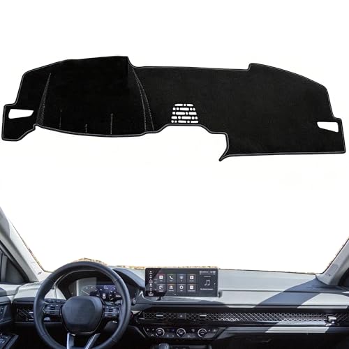 Upgraded Dash Mat for 2023-2025 Honda Accord Polyester Dash Board UV Protection Non-Slip Windshield Reflective Dash Cover Interior Accessory Black - color: 2023-2025 for Honda Accord