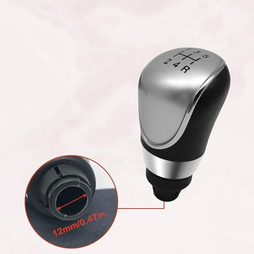 5 Speed Manual Transmission Gear Shift Knob Cover Compatible with Ford Escape Kuga Focus Fiesta mk7 2008-2013 Shifter Lever Knob Replacement Parts Silver - color: Silver, size: 5 Speed